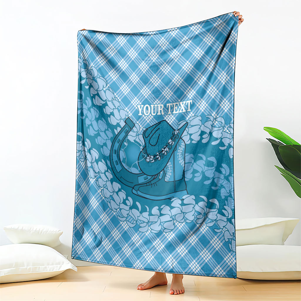 Polu Hawaii Cowboy Palaka Motifs Personalised Blanket Paniolo Festival Puakenikeni Lei LT14 - Polynesian Pride