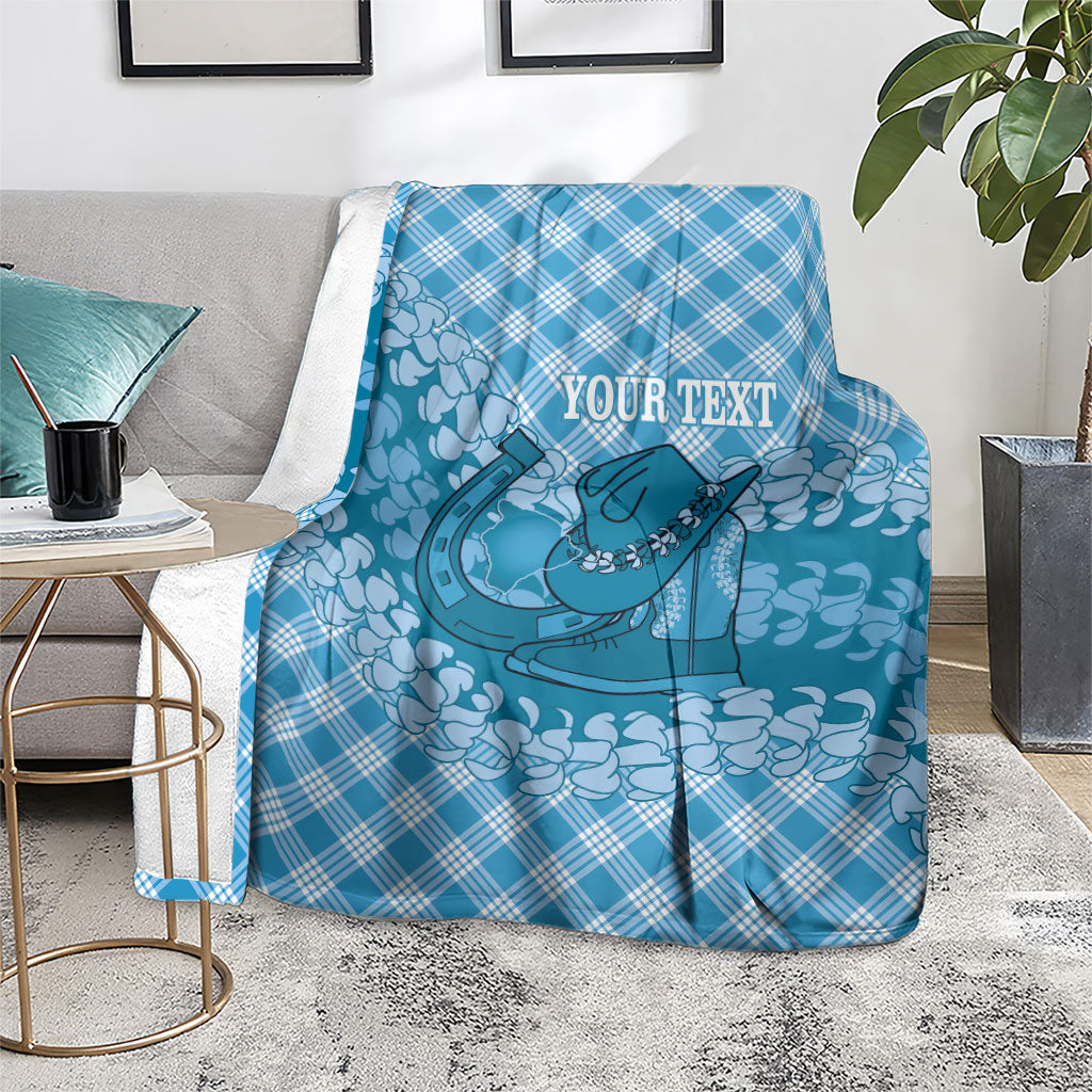 Polu Hawaii Cowboy Palaka Motifs Personalised Blanket Paniolo Festival Puakenikeni Lei LT14 - Polynesian Pride