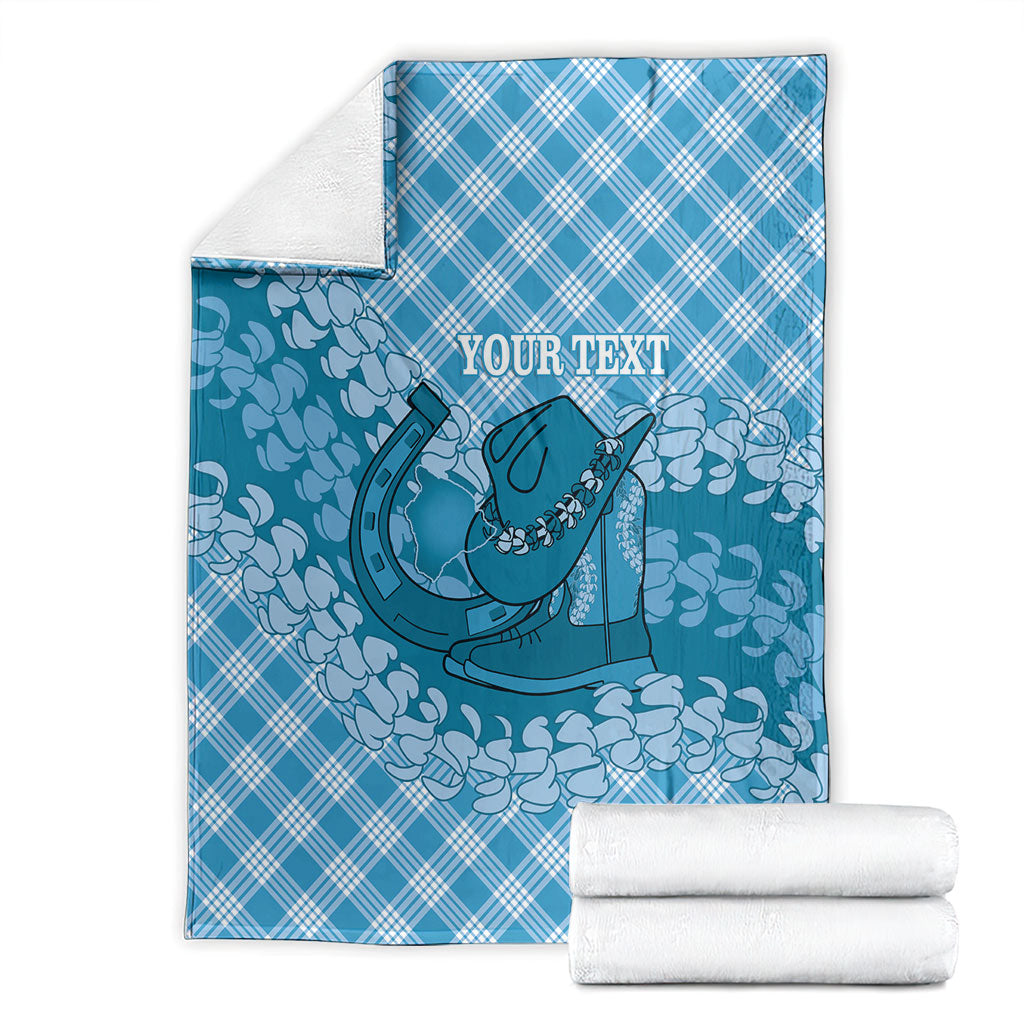 Polu Hawaii Cowboy Palaka Motifs Personalised Blanket Paniolo Festival Puakenikeni Lei LT14 - Polynesian Pride