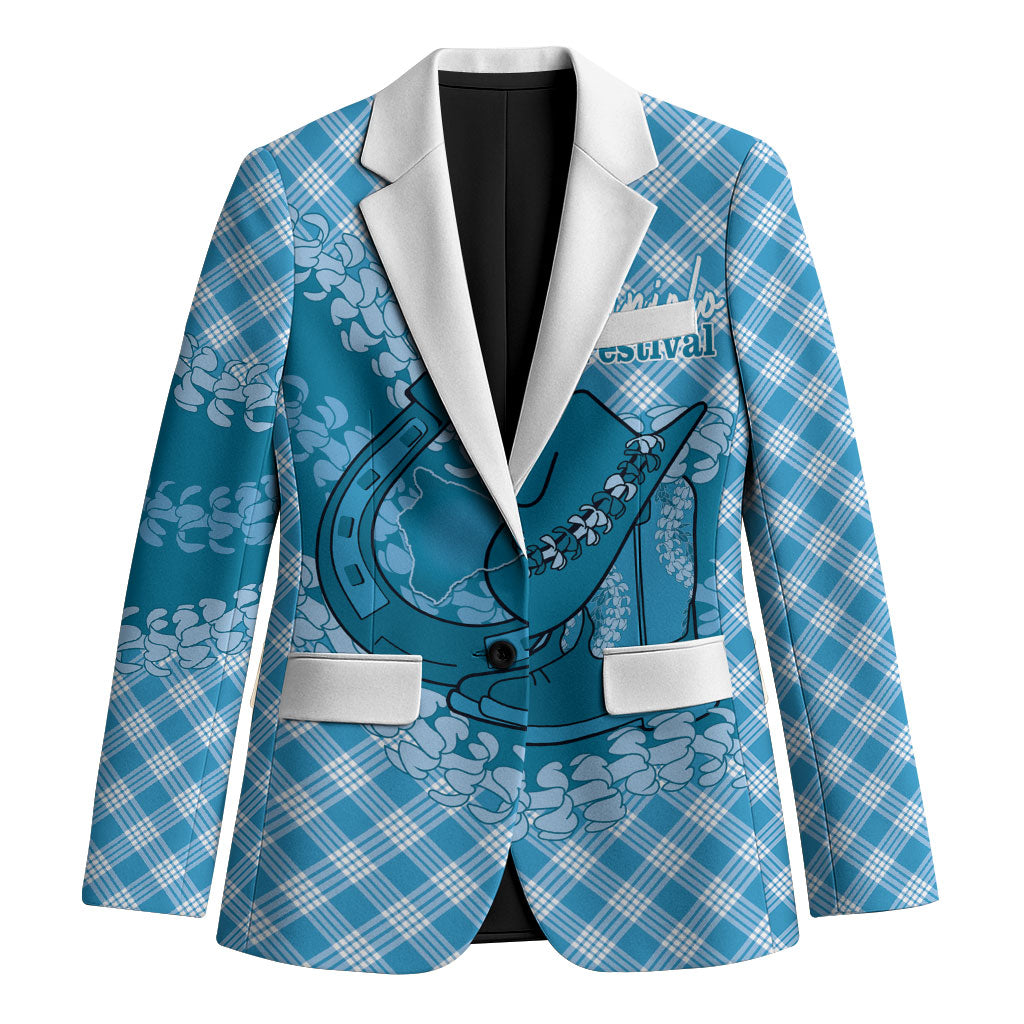 Polu Hawaii Cowboy Palaka Motifs Personalised Blazer Paniolo Festival Puakenikeni Lei