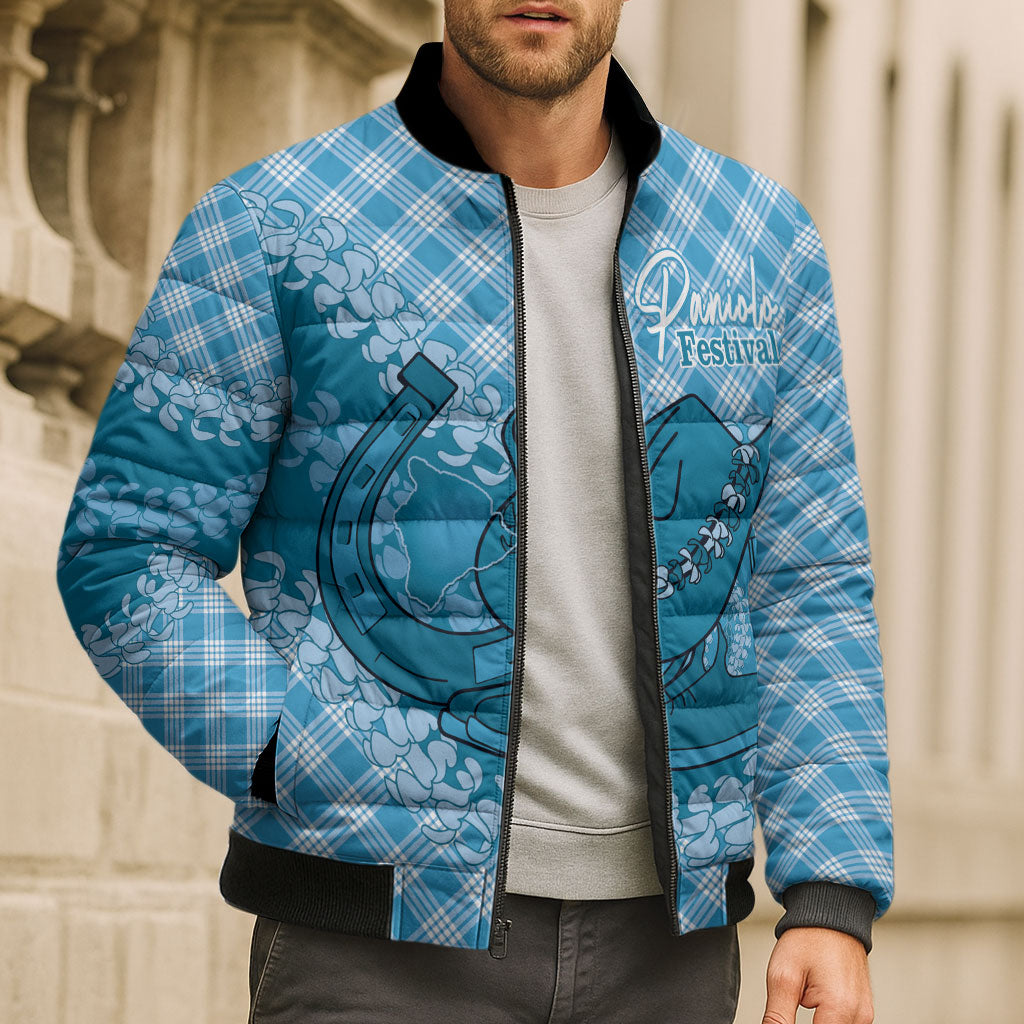 Polu Hawaii Cowboy Palaka Motifs Personalised Bomber Puffer Jacket Paniolo Festival Puakenikeni Lei LT14 - Polynesian Pride
