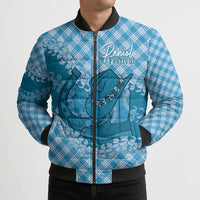 Polu Hawaii Cowboy Palaka Motifs Personalised Bomber Puffer Jacket Paniolo Festival Puakenikeni Lei LT14 - Polynesian Pride
