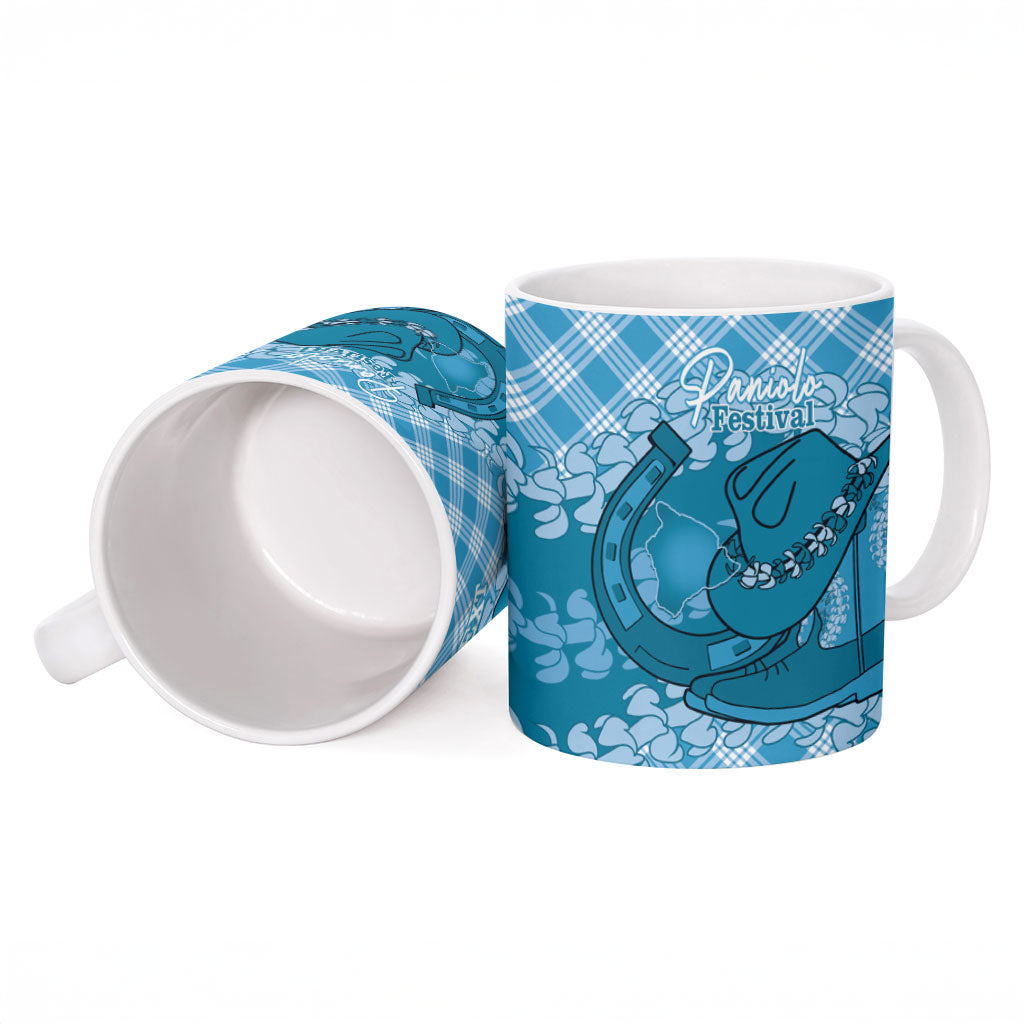 Polu Hawaii Cowboy Palaka Motifs Personalised Ceramic Mug Paniolo Festival Puakenikeni Lei LT14 - Polynesian Pride