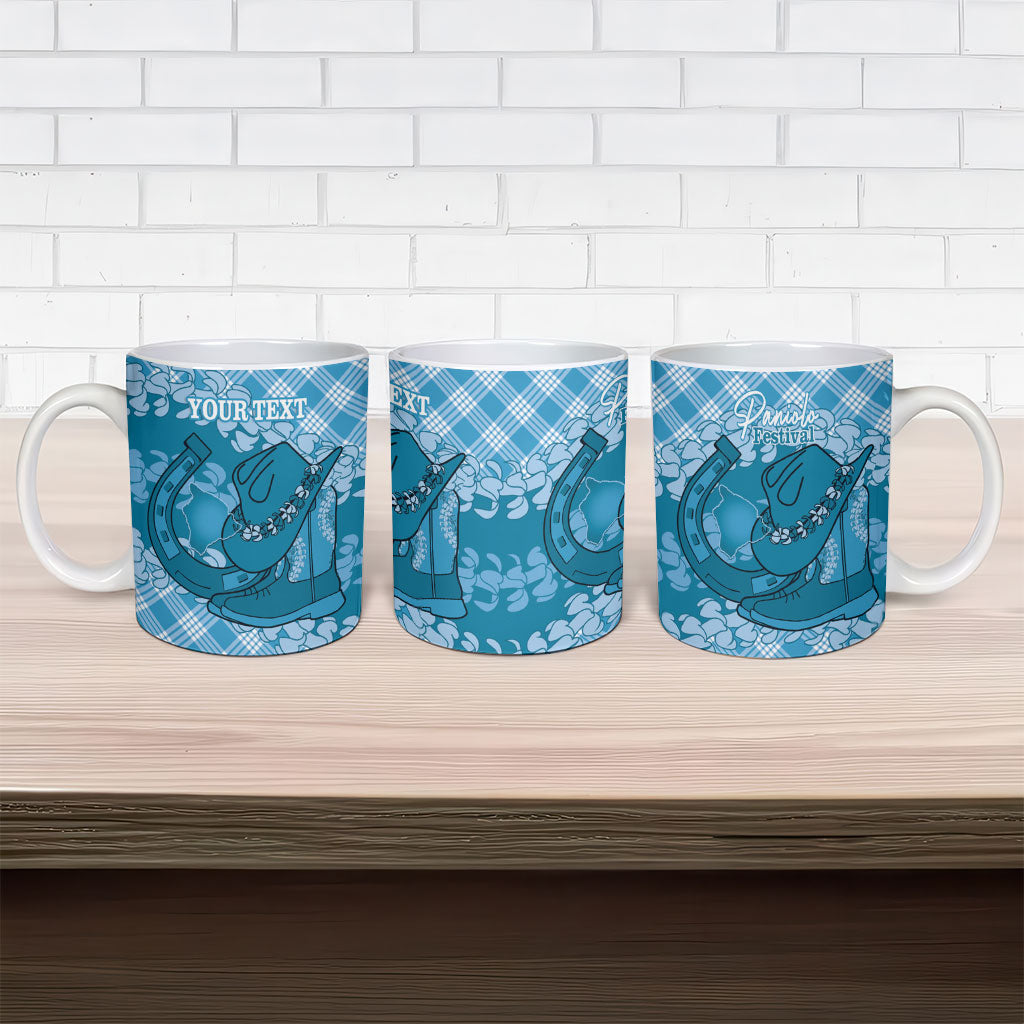 Polu Hawaii Cowboy Palaka Motifs Personalised Ceramic Mug Paniolo Festival Puakenikeni Lei LT14 - Polynesian Pride