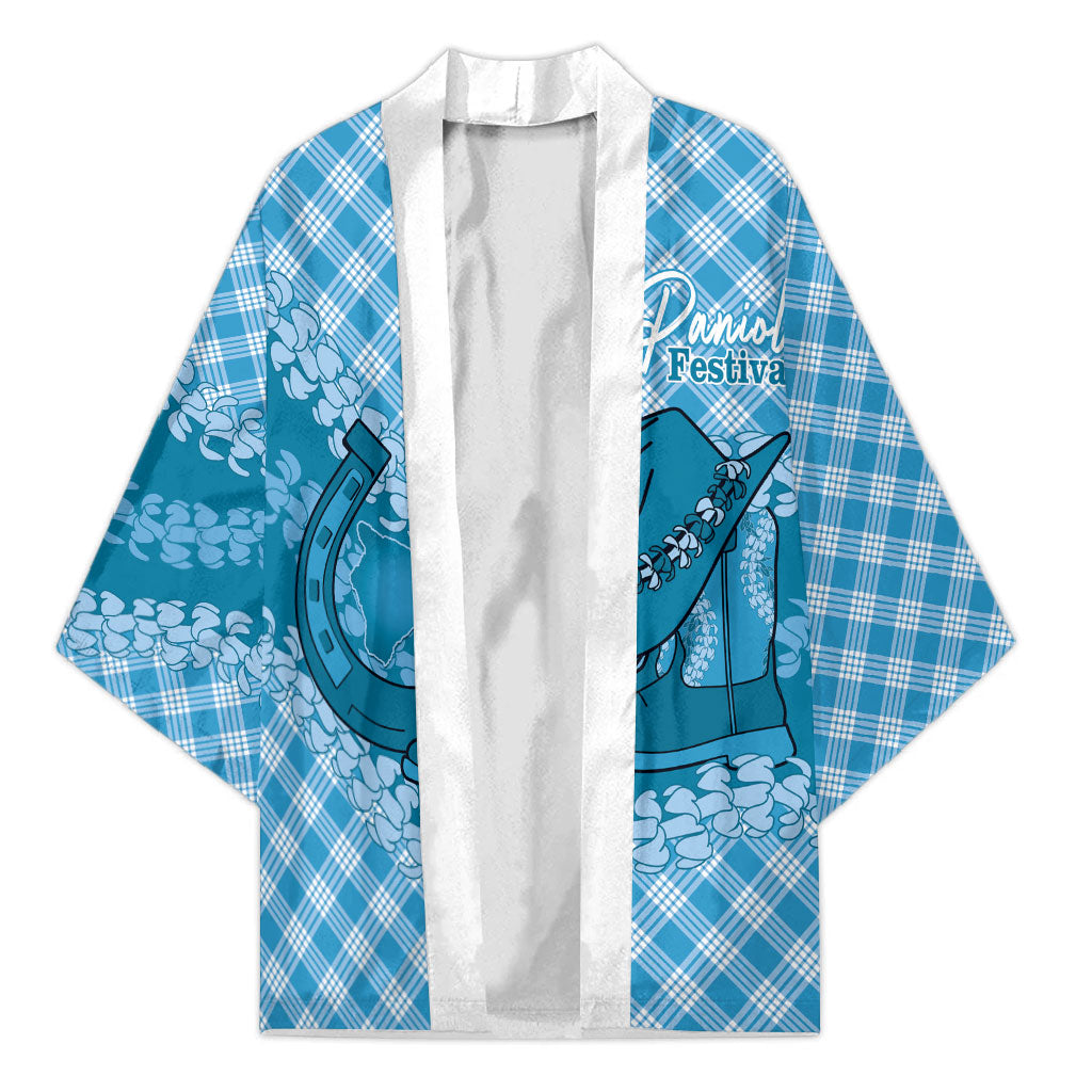 Polu Hawaii Cowboy Palaka Motifs Personalised Kimono Paniolo Festival Puakenikeni Lei