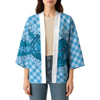 Polu Hawaii Cowboy Palaka Motifs Personalised Kimono Paniolo Festival Puakenikeni Lei LT14 - Polynesian Pride