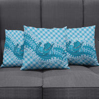 Polu Hawaii Cowboy Palaka Motifs Personalised Pillow Cover Paniolo Festival Puakenikeni Lei LT14 - Polynesian Pride
