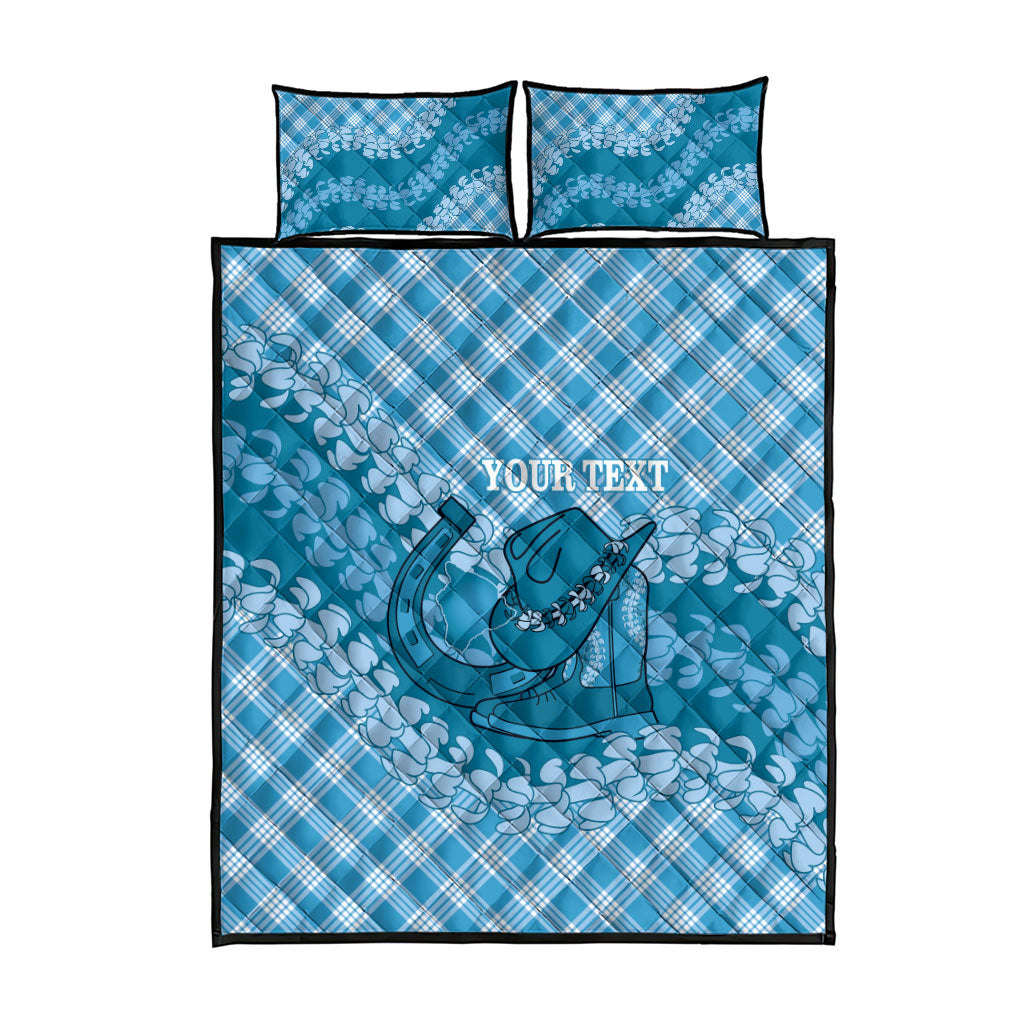 Polu Hawaii Cowboy Palaka Motifs Personalised Quilt Bed Set Paniolo Festival Puakenikeni Lei LT14 - Polynesian Pride