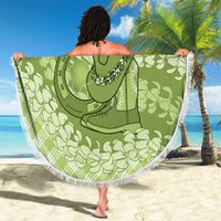 Omaomao Hawaii Cowboy Palaka Motifs Personalised Beach Blanket Paniolo Festival Puakenikeni Lei LT14 - Polynesian Pride