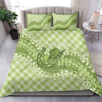 Omaomao Hawaii Cowboy Palaka Motifs Personalised Bedding Set Paniolo Festival Puakenikeni Lei LT14 - Polynesian Pride