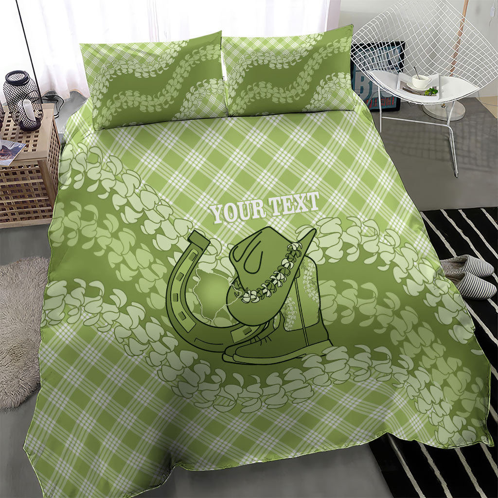 Omaomao Hawaii Cowboy Palaka Motifs Personalised Bedding Set Paniolo Festival Puakenikeni Lei LT14 - Polynesian Pride