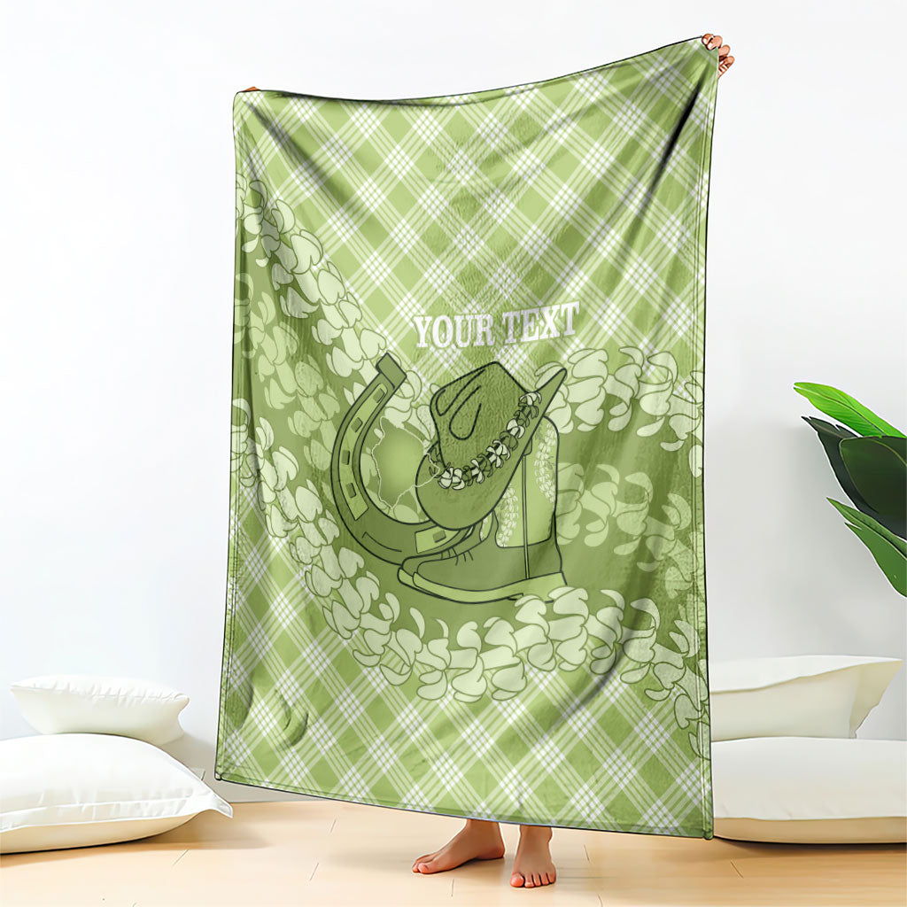 Omaomao Hawaii Cowboy Palaka Motifs Personalised Blanket Paniolo Festival Puakenikeni Lei LT14 - Polynesian Pride