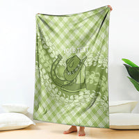 Omaomao Hawaii Cowboy Palaka Motifs Personalised Blanket Paniolo Festival Puakenikeni Lei LT14 - Polynesian Pride