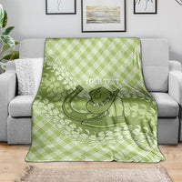 Omaomao Hawaii Cowboy Palaka Motifs Personalised Blanket Paniolo Festival Puakenikeni Lei LT14 - Polynesian Pride