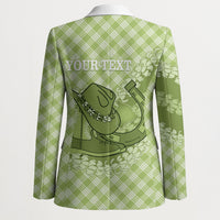 Omaomao Hawaii Cowboy Palaka Motifs Personalised Blazer Paniolo Festival Puakenikeni Lei LT14 - Polynesian Pride
