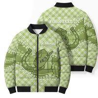 Omaomao Hawaii Cowboy Palaka Motifs Personalised Bomber Puffer Jacket Paniolo Festival Puakenikeni Lei LT14 - Polynesian Pride