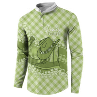 Omaomao Hawaii Cowboy Palaka Motifs Personalised Button Sweatshirt Paniolo Festival Puakenikeni Lei LT14 - Polynesian Pride