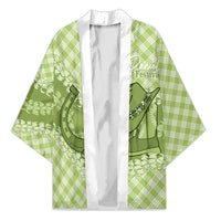 Omaomao Hawaii Cowboy Palaka Motifs Personalised Kimono Paniolo Festival Puakenikeni Lei LT14 Unisex Green - Polynesian Pride