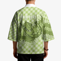 Omaomao Hawaii Cowboy Palaka Motifs Personalised Kimono Paniolo Festival Puakenikeni Lei LT14 - Polynesian Pride