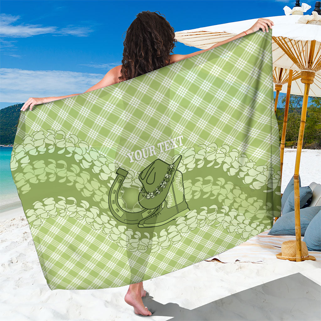 Omaomao Hawaii Cowboy Palaka Motifs Personalised Sarong Paniolo Festival Puakenikeni Lei