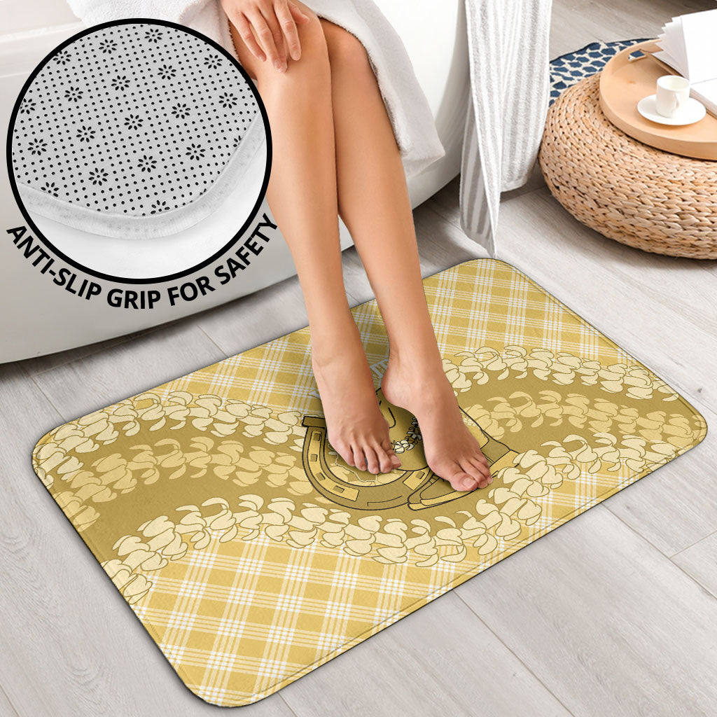 Melemele Hawaii Cowboy Palaka Motifs Personalised Bathroom Set Paniolo Festival Puakenikeni Lei LT14 - Polynesian Pride