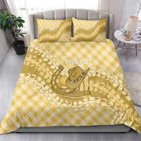 Melemele Hawaii Cowboy Palaka Motifs Personalised Bedding Set Paniolo Festival Puakenikeni Lei LT14 - Polynesian Pride