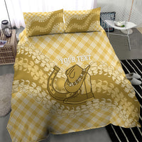 Melemele Hawaii Cowboy Palaka Motifs Personalised Bedding Set Paniolo Festival Puakenikeni Lei LT14 - Polynesian Pride