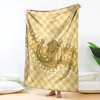 Melemele Hawaii Cowboy Palaka Motifs Personalised Blanket Paniolo Festival Puakenikeni Lei LT14 - Polynesian Pride