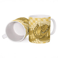 Melemele Hawaii Cowboy Palaka Motifs Personalised Ceramic Mug Paniolo Festival Puakenikeni Lei LT14 - Polynesian Pride