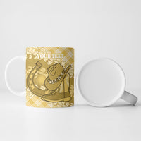 Melemele Hawaii Cowboy Palaka Motifs Personalised Ceramic Mug Paniolo Festival Puakenikeni Lei LT14 - Polynesian Pride