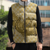 Melemele Hawaii Cowboy Palaka Motifs Personalised Sleeveless Puffer Jacket Paniolo Festival Puakenikeni Lei LT14 - Polynesian Pride