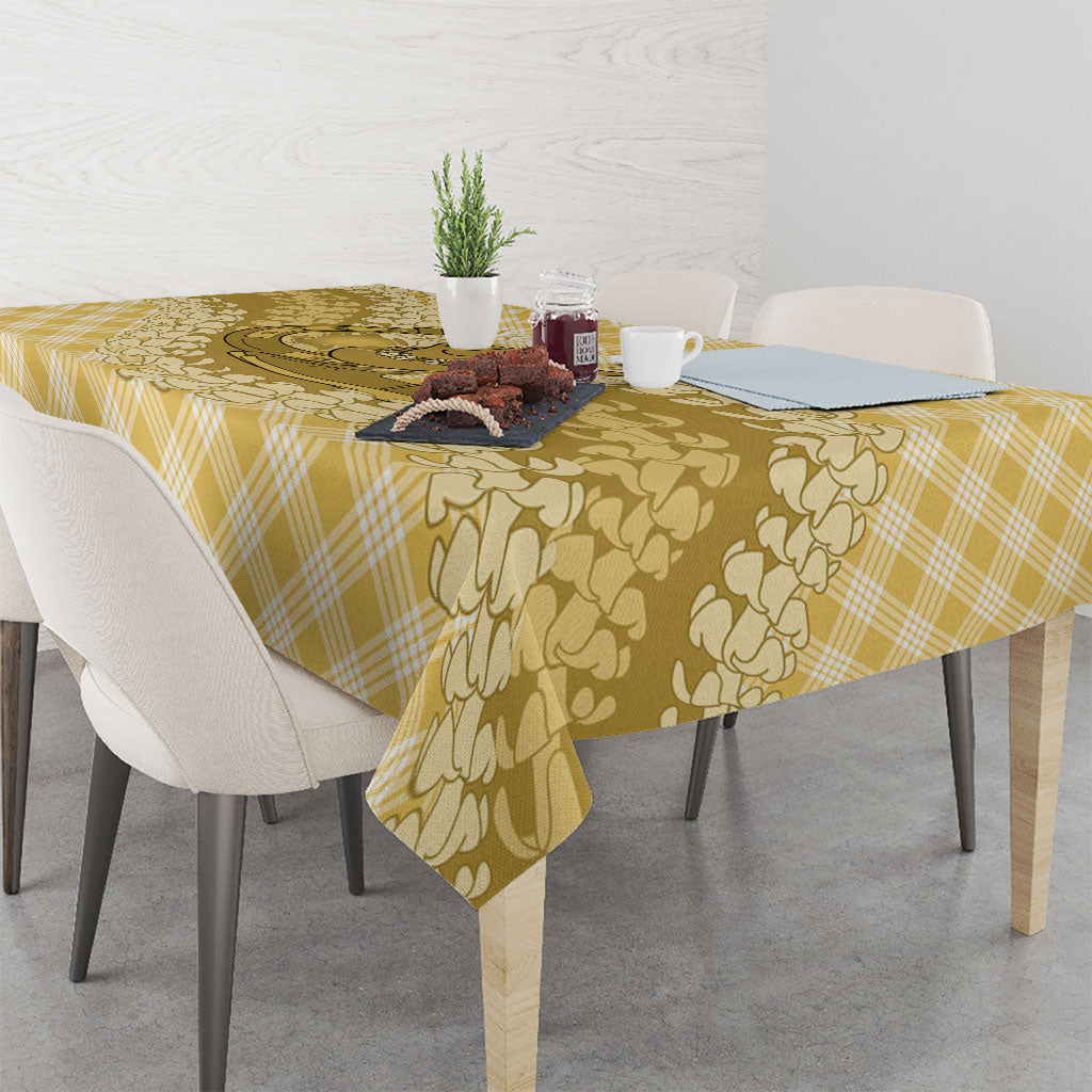 Melemele Hawaii Cowboy Palaka Motifs Personalised Tablecloth Paniolo Festival Puakenikeni Lei LT14 - Polynesian Pride