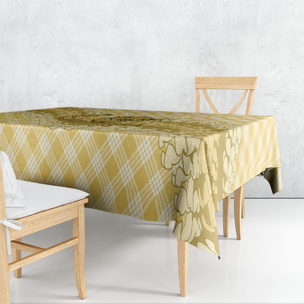 Melemele Hawaii Cowboy Palaka Motifs Personalised Tablecloth Paniolo Festival Puakenikeni Lei LT14 - Polynesian Pride