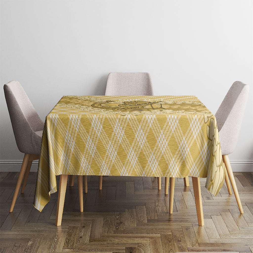 Melemele Hawaii Cowboy Palaka Motifs Personalised Tablecloth Paniolo Festival Puakenikeni Lei LT14 - Polynesian Pride