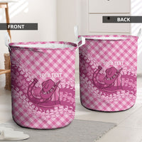 Alaka Hawaii Cowboy Palaka Motifs Personalised Laundry Basket Paniolo Festival Puakenikeni Lei LT14 - Polynesian Pride