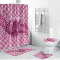 Alaka Hawaii Cowboy Palaka Motifs Personalised Bathroom Set Paniolo Festival Puakenikeni Lei LT14 Bathroom Set (4 pcs) Pink - Polynesian Pride