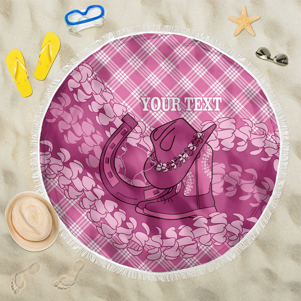 Alaka Hawaii Cowboy Palaka Motifs Personalised Beach Blanket Paniolo Festival Puakenikeni Lei