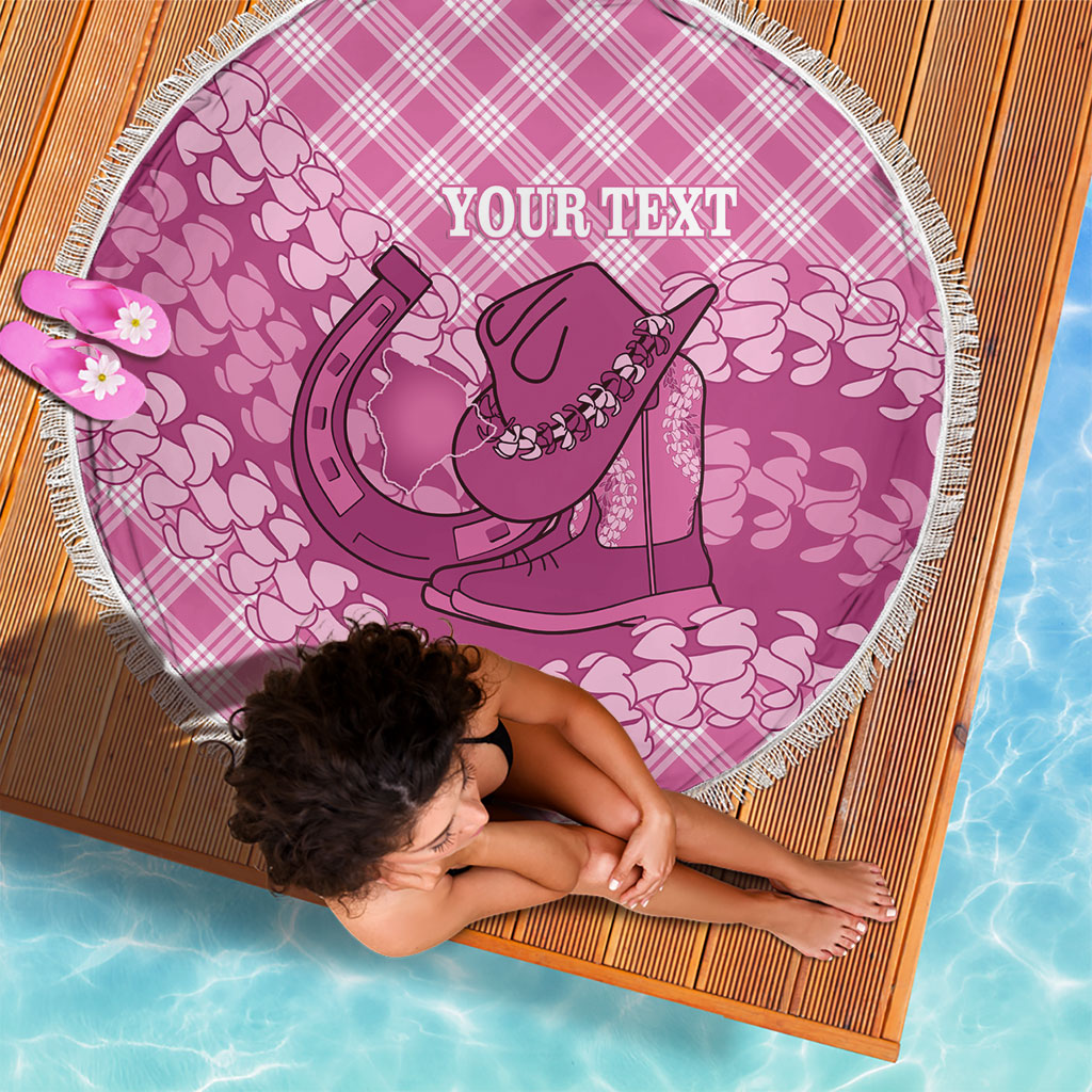 Alaka Hawaii Cowboy Palaka Motifs Personalised Beach Blanket Paniolo Festival Puakenikeni Lei LT14 - Polynesian Pride