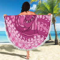 Alaka Hawaii Cowboy Palaka Motifs Personalised Beach Blanket Paniolo Festival Puakenikeni Lei LT14 - Polynesian Pride