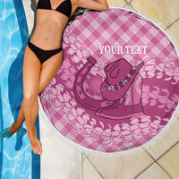 Alaka Hawaii Cowboy Palaka Motifs Personalised Beach Blanket Paniolo Festival Puakenikeni Lei LT14 - Polynesian Pride