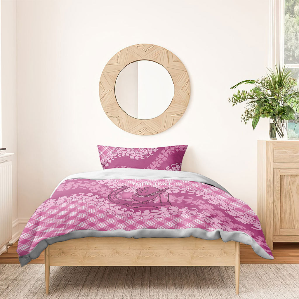 Alaka Hawaii Cowboy Palaka Motifs Personalised Bedding Set Paniolo Festival Puakenikeni Lei LT14 - Polynesian Pride