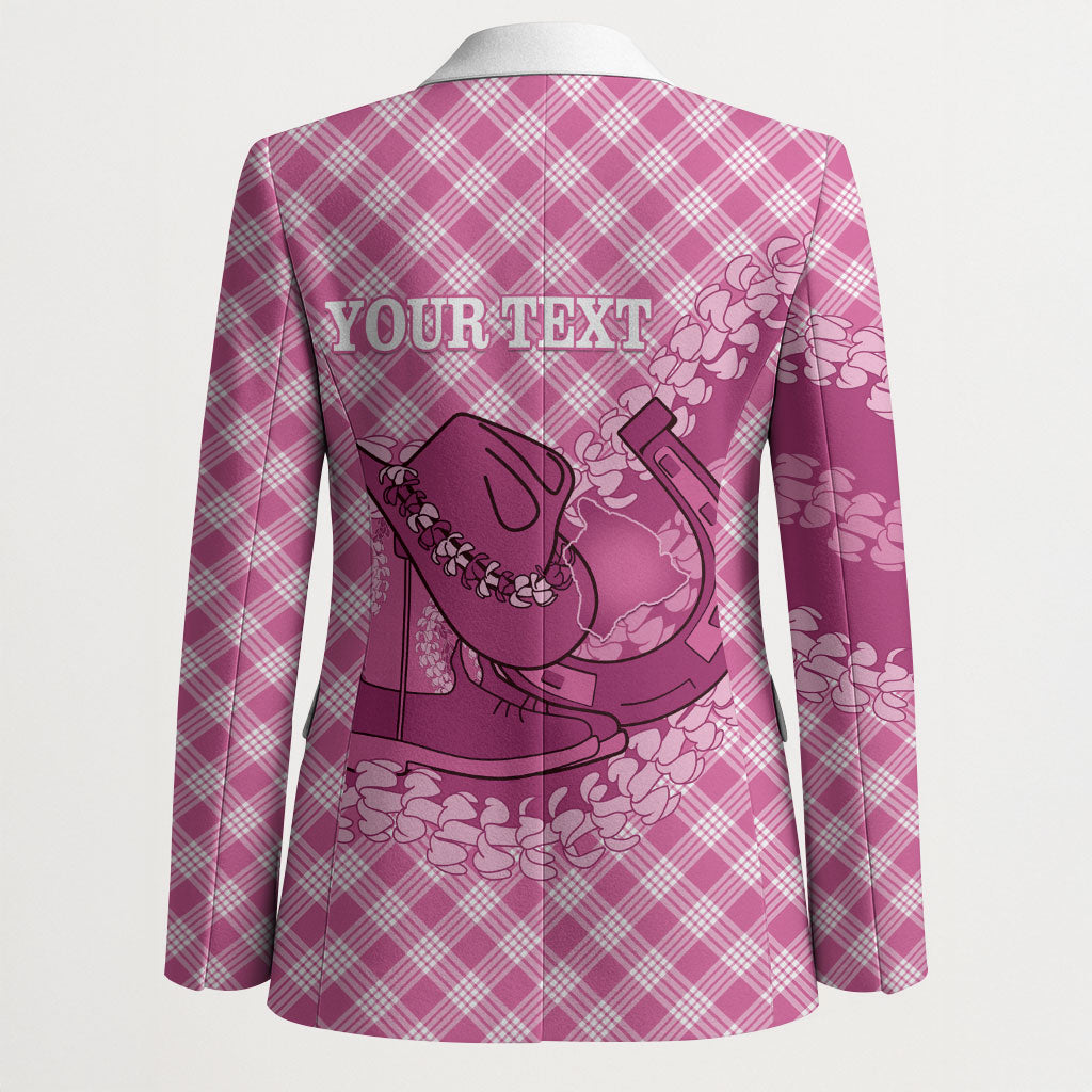 Alaka Hawaii Cowboy Palaka Motifs Personalised Blazer Paniolo Festival Puakenikeni Lei LT14 - Polynesian Pride