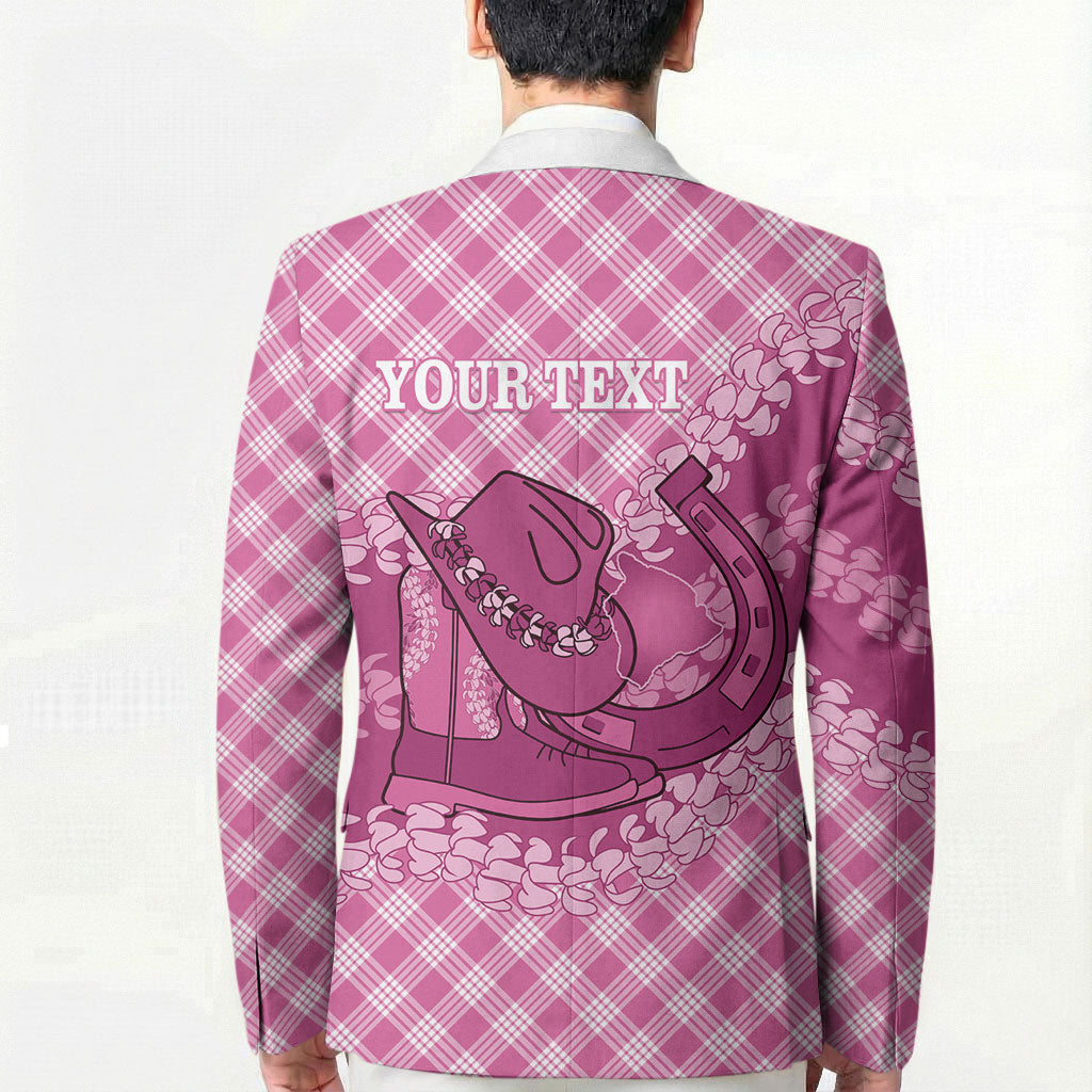 Alaka Hawaii Cowboy Palaka Motifs Personalised Blazer Paniolo Festival Puakenikeni Lei LT14 - Polynesian Pride