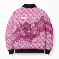 Alaka Hawaii Cowboy Palaka Motifs Personalised Bomber Puffer Jacket Paniolo Festival Puakenikeni Lei LT14 - Polynesian Pride