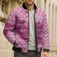 Alaka Hawaii Cowboy Palaka Motifs Personalised Bomber Puffer Jacket Paniolo Festival Puakenikeni Lei LT14 - Polynesian Pride
