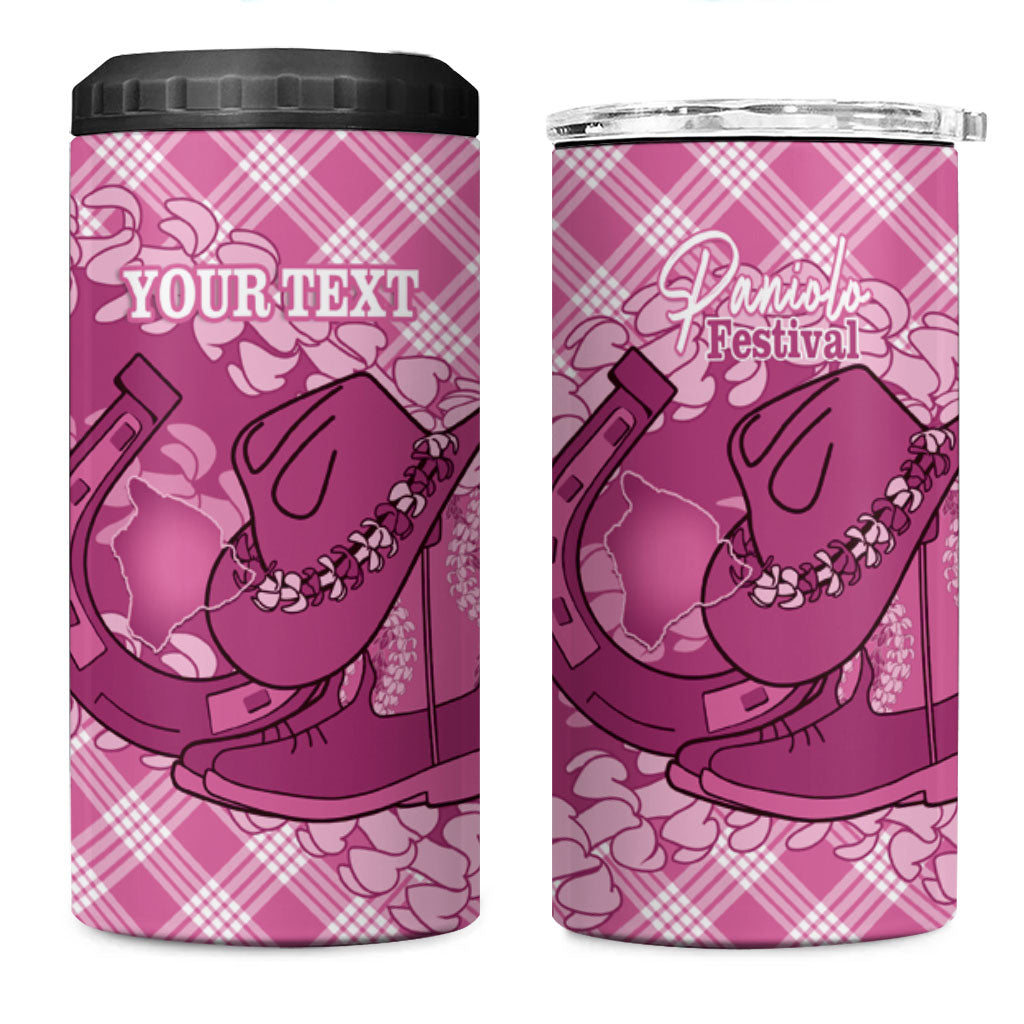 Alaka Hawaii Cowboy Palaka Motifs Personalised 4 in 1 Can Cooler Tumbler Paniolo Festival Puakenikeni Lei