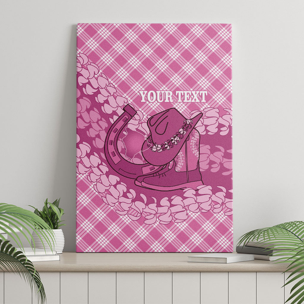 Alaka Hawaii Cowboy Palaka Motifs Personalised Canvas Wall Art Paniolo Festival Puakenikeni Lei LT14 - Polynesian Pride