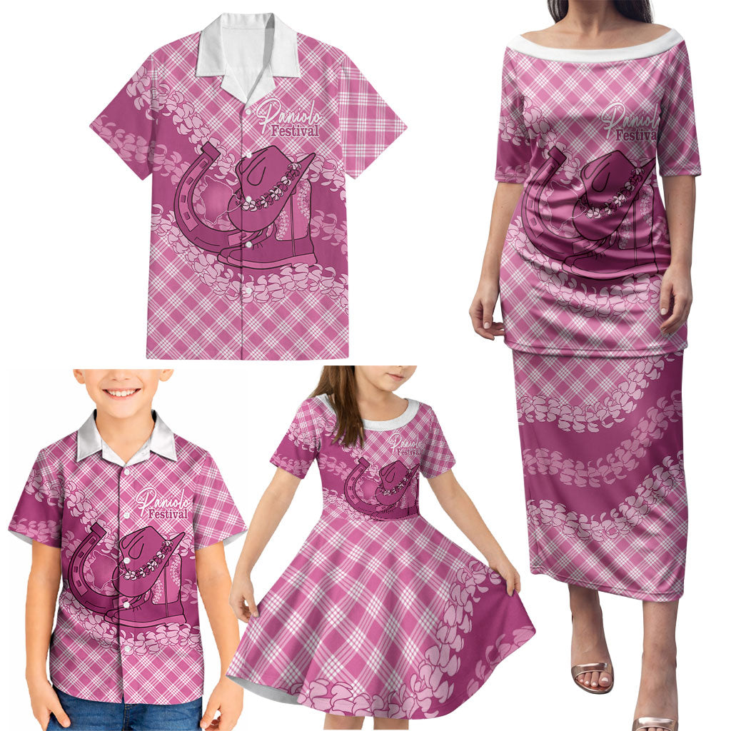 Alaka Hawaii Cowboy Palaka Motifs Personalised Family Matching Puletasi and Hawaiian Shirt Paniolo Festival Puakenikeni Lei LT14 - Polynesian Pride