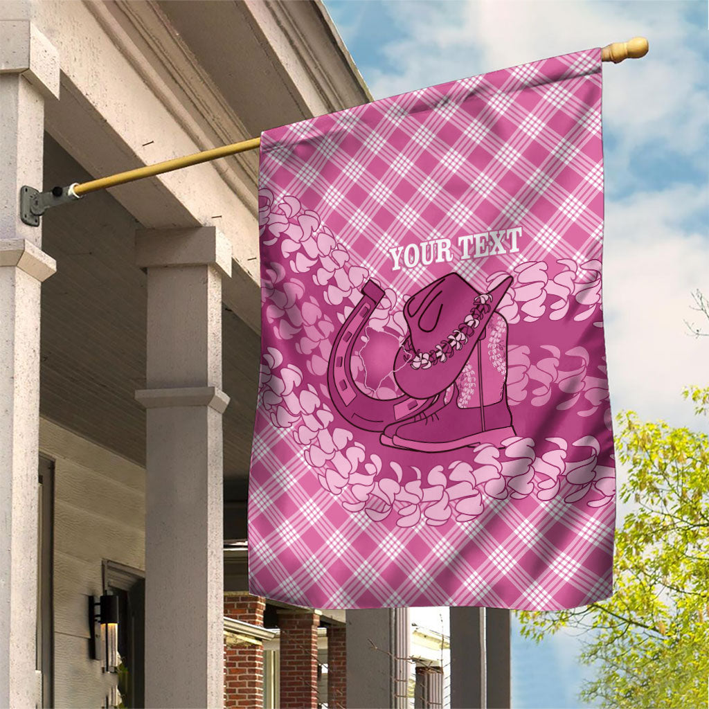 Alaka Hawaii Cowboy Palaka Motifs Personalised Garden Flag Paniolo Festival Puakenikeni Lei