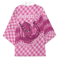 Alaka Hawaii Cowboy Palaka Motifs Personalised Kimono Paniolo Festival Puakenikeni Lei LT14 - Polynesian Pride